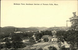 Birds Eye View of Town Turners Falls, MA Postcard Postcard Postcard