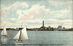 Lighthouse and Wireless Telegraph Station Jupiter, FL Postcard Postcard Postcard