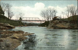 Bridge near Mouth of Millers River Millers Falls, MA Postcard Postcard Postcard