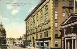 Masonic Building and City Hall Postcard
