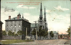 St. Dunstan's Cathedral and Bishop's Palace Charlottetown, PE Canada Prince Edward Island Postcard Postcard Postcard