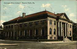 Carnegie Free Library Beaver Falls, PA Postcard Postcard Postcard