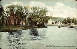 The Island and Winnepesaukee River Postcard