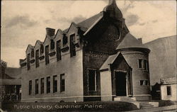 Public Library Gardiner, ME Postcard Postcard Postcard