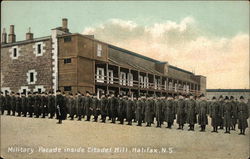 Military Parade inside Citadel Mill Postcard