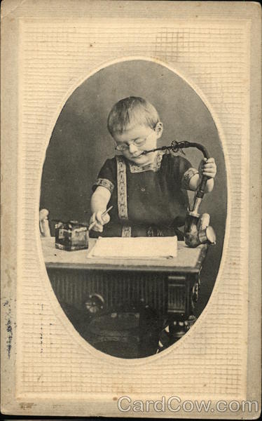 Child at Desk Smoking Children