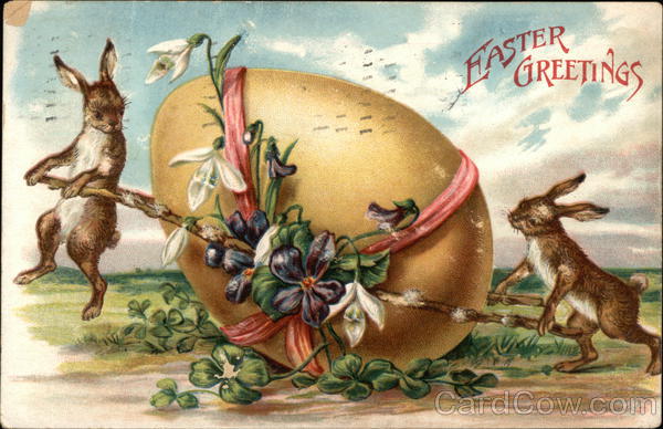 Easter Greetings With Bunnies