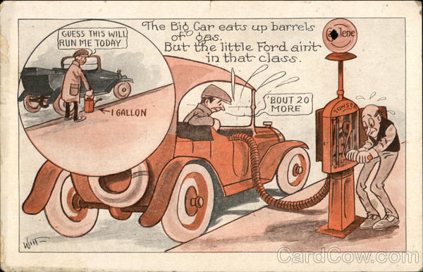 The Big Car Eats Up Barrels of Gas Cars