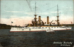 Battleship 'Kentucky'. 16.90 Knots Navy Postcard Postcard Postcard