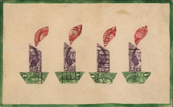 Four Candles - Stamp Montage Postcard