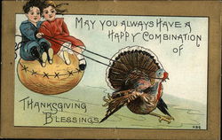 Thanksgiving Blessings Children Postcard Postcard Postcard