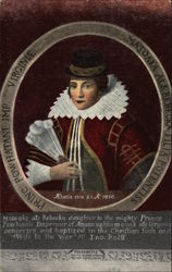 Elizabethan Portrait of Pocahontas - Aetatis sua 21. A. 1616 Postcard