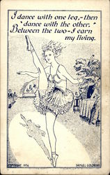 I Dance With One Leg,-Then Dance With The Other. Between The Two - Dancing Postcard Postcard Postcard