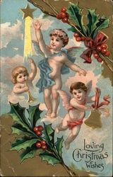 Loving Christmas Wishes Angels Postcard Postcard Postcard