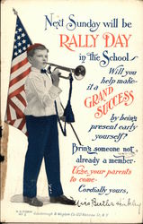 Boy Blowing Bugle Postcard