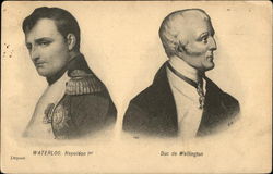 Waterloo: Napoleon I v. Duc de Wellington (Arthur Wellesley, 1st Marquess of Wellington) Postcard