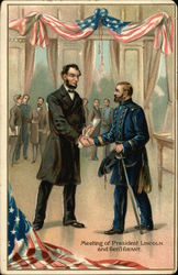 Meeting of President Lincoln and Gen'l Grant Civil War Postcard Postcard Postcard