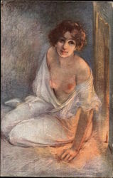 Semi-Nude Woman in Soft Light Postcard