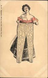 Woman Holding Pants - "Pants Are Made For Men, Not For Women. Comic, Funny Postcard Postcard Postcard