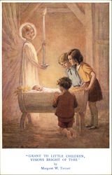 'Grant To Little Children Visions Bright Of Thee' by Margaret W. Tarrant Madonna & Child Postcard Postcard