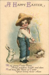 A Happy Easter With Children Postcard Postcard Postcard