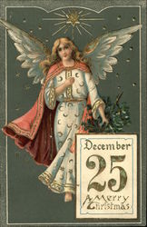 December 25 A Merry Christmas Angels Postcard Postcard Postcard