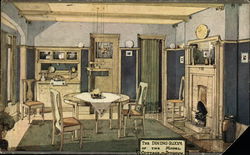 The Dining Room of the Model Cottage Bungalow Postcard
