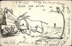 High Low Jack Donkeys Postcard Postcard Postcard