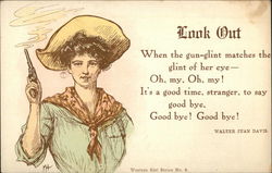 Look Out (Western Girl Series No. 4) Advertising Postcard Postcard Postcard