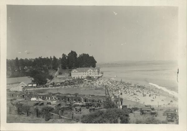 Hotel, Beach and Venetian Construction Rare Original Photograph Capitola California