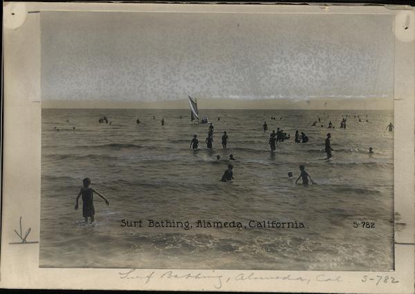 Surf Bathing Rare Original Photograph Alameda California