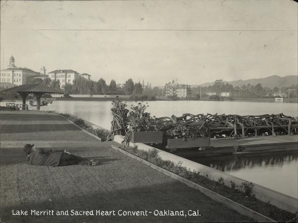 Lake Merritt and Sacred Heart Convent Oakland California