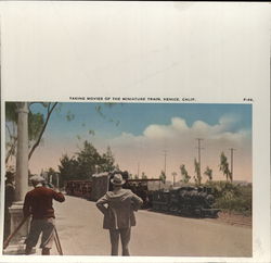 Taking Movies of the Miniature Train Rare Original Uncut Postcard Proof Taking Movies of the Miniature Train Rare Original Uncut Postcard Proof