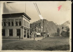 Bank Building in Business District Original Photograph