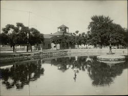 Black and White Scenic Photo near Pond Original Photograph