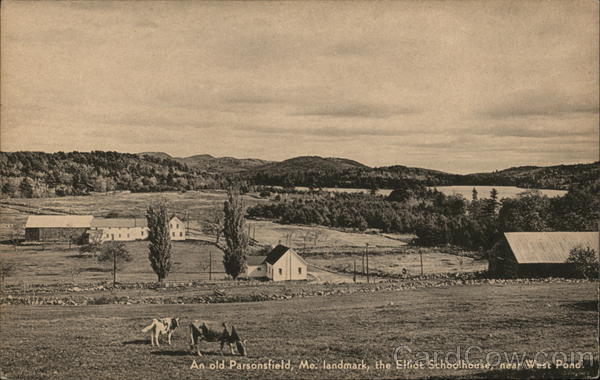 And Old Parsonsfield Landmark, The Elliot Schoolhouse, Near West Pond Maine