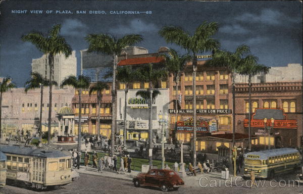 Night View of Plaza San Diego California