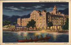 Royal Hawaiian Hotel at Night, Honolulu Postcard