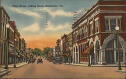 Main Street, Looking South Blackstone, VA Postcard Postcard Postcard