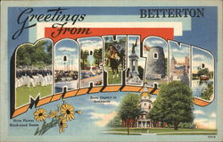 Greetings from Betterton, Maryland Postcard
