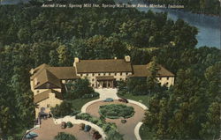 Aerial View, Spring Mill Inn Mitchell, IN Postcard Postcard Postcard