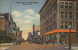 Walnut Street Business Section Postcard