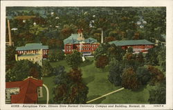 Aeroplane View, Illinois State Normal University Campus and Building Postcard