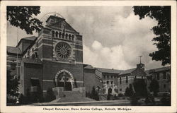 Chapel Entrance, Duns Scotus College Detroit, MI Postcard Postcard Postcard