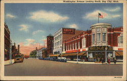 Washington Avenue Looking North Bay City, MI Postcard Postcard Postcard
