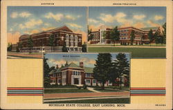 Michigan State College Postcard