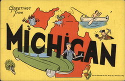 Greetings From Michigan Postcard