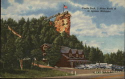 View of Castle Rock Saint Ignace, MI Postcard Postcard Postcard