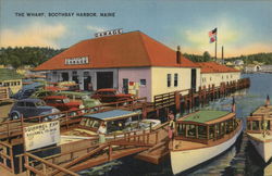 View of The Wharf Boothbay Harbor, ME Postcard Postcard Postcard