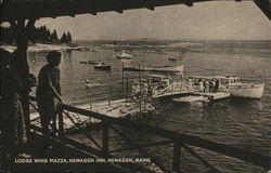 Lodge Wing Piazza, Newagen Inn Maine Postcard Postcard Postcard